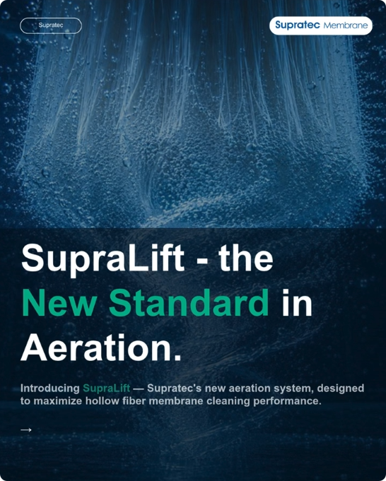 Supratec aerator, unlike other similar devices, is installed as a single-piece unit at the bottom of each module, making the air distribution to the fibers direct and more uniform.